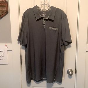 Oakley Polo Shirt XXL Tailored Fit Denim Stripe - Used